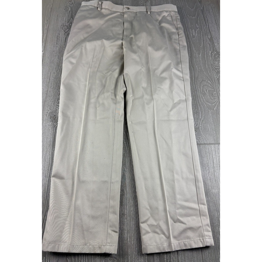 Dockers Mens Signature Khaki Pleated Slacks 36x32 Cream Beige Chino Pants NWT